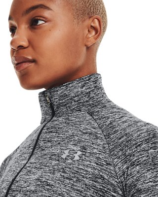 Under Armour Tech 1//2 Zip pour Femme Fitness Running Training Top Noir